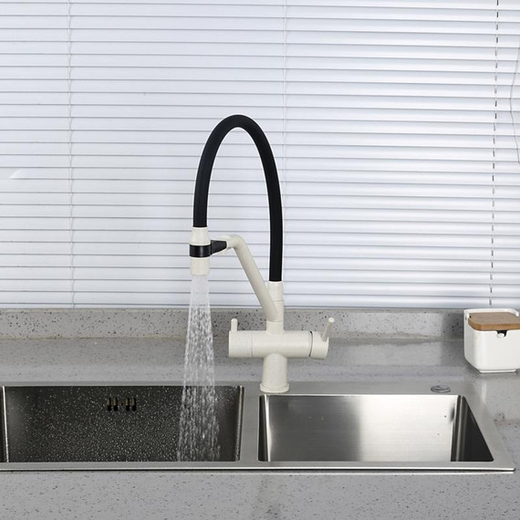 Смеситель для кухни Gappo G4398-81, белый/черный - фото 15