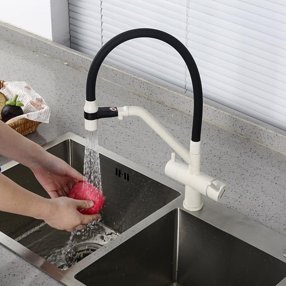 Смеситель для кухни Gappo G4398-81, белый/черный - фото 17