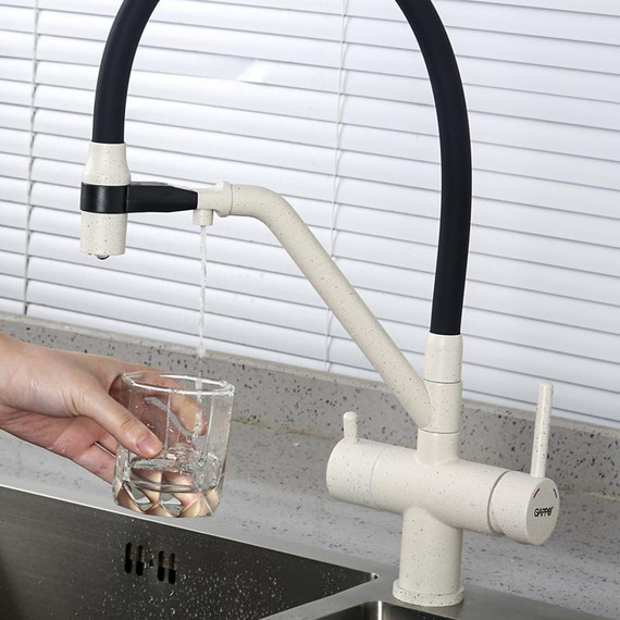 Смеситель для кухни Gappo G4398-81, белый/черный - фото 21