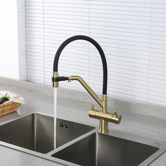 Смеситель для кухни Gappo G4398-83, золото/черный - фото 7