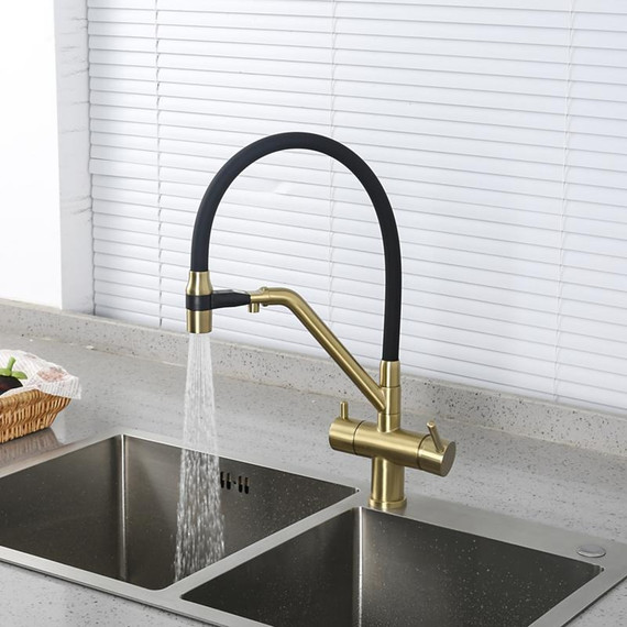 Смеситель для кухни Gappo G4398-83, золото/черный - фото 12