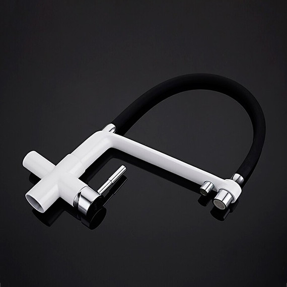 Смеситель для кухни Gappo G4398-9, белый/черный - фото 4