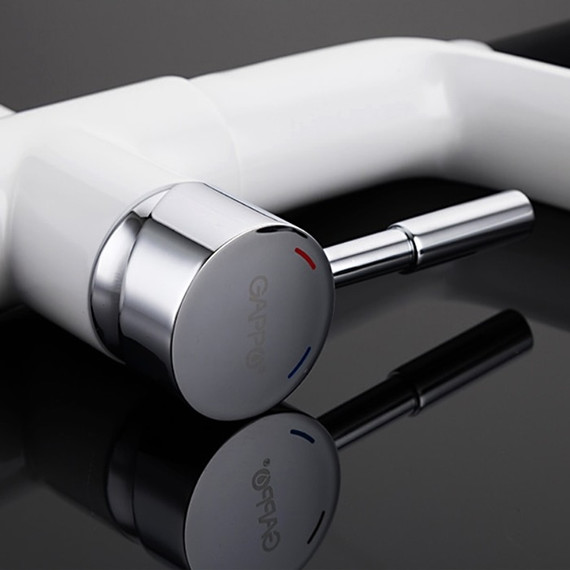 Смеситель для кухни Gappo G4398-9, белый/черный - фото 9