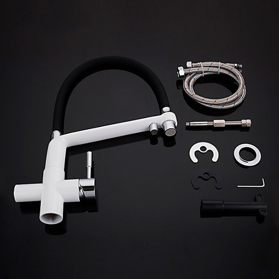 Смеситель для кухни Gappo G4398-9, белый/черный - фото 10