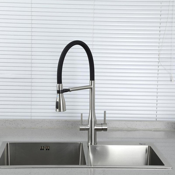 Смеситель для кухни Gappo G4399-75, сатин/черный - фото 3