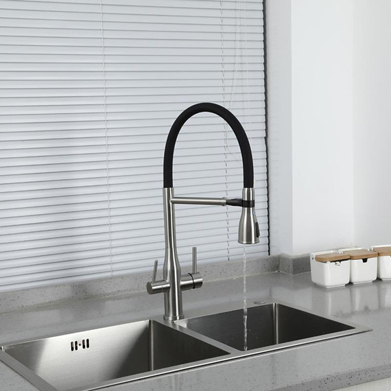 Смеситель для кухни Gappo G4399-75, сатин/черный - фото 8