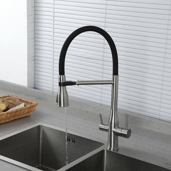 Смеситель для кухни Gappo G4399-75, сатин/черный - фото 9