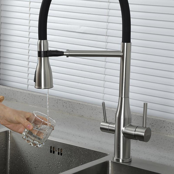 Смеситель для кухни Gappo G4399-75, сатин/черный - фото 10