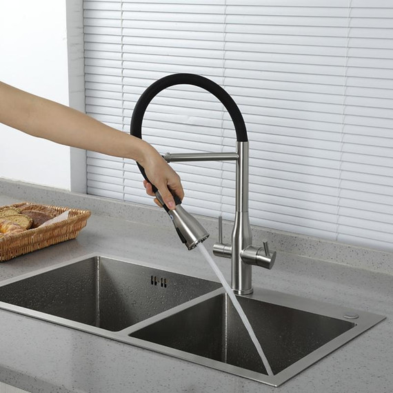 Смеситель для кухни Gappo G4399-75, сатин/черный - фото 20