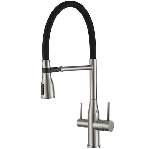 Смеситель для кухни Gappo G4399-75, сатин/черный - фото 