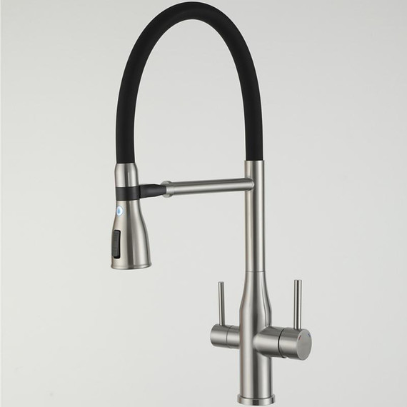 Смеситель для кухни Gappo G4399-75, сатин/черный - фото 2