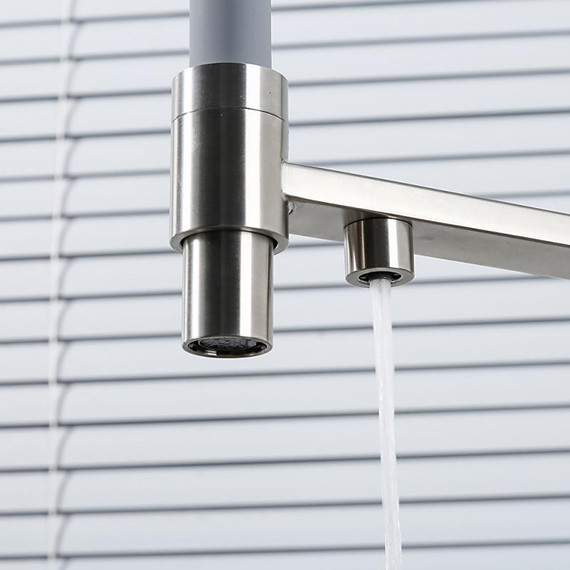 Смеситель для кухни Gappo G4399-5, сатин/серый - фото 5