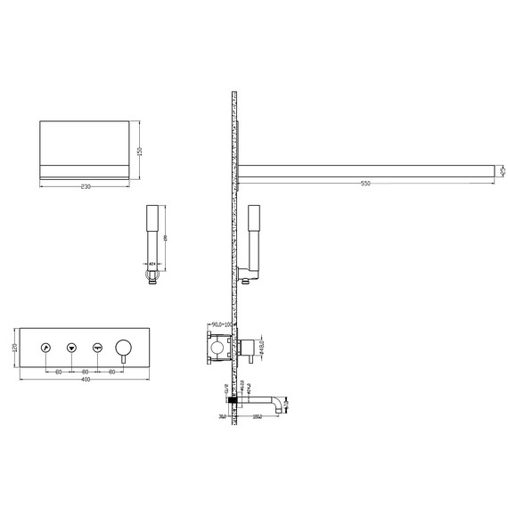 Душевая система для ванны Boheme Fusion 130-2-NB (со скрытой частью) никель - фото 2