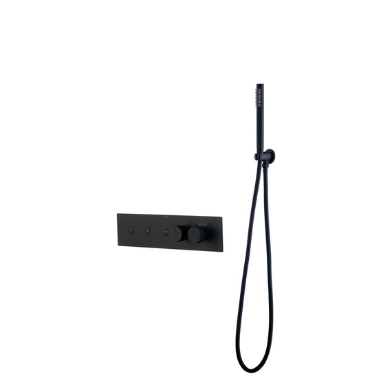 Душевая система для душа с термостатом Boheme Fusion 131-SYS-B (со скрытой частью) чёрный - фото 