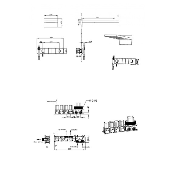 Душевая система для душа Boheme Zodiac 132-BRB, брашированная бронза - фото 6