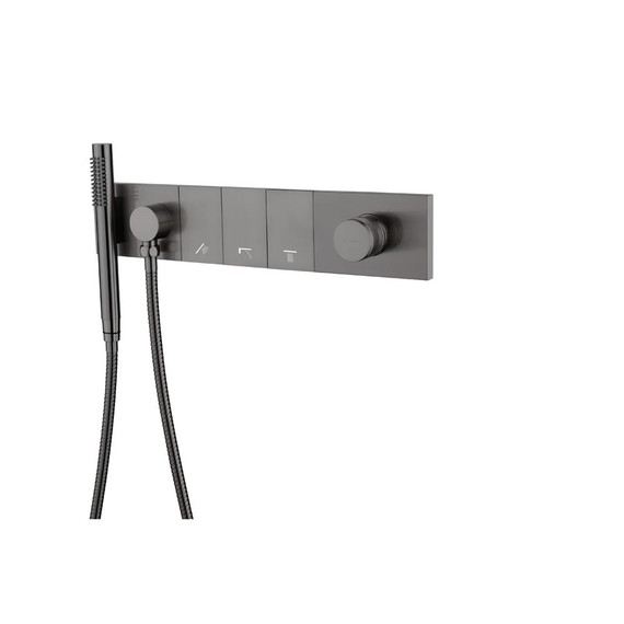 Душевая система для душа Boheme ZODIAC 132-SYS-GM (со скрытой частью) графит - фото 