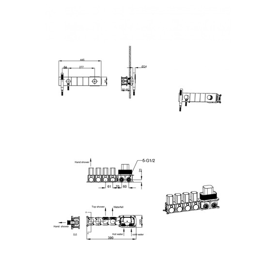 Душевая система для душа Boheme ZODIAC 132-SYS-B (со скрытой частью) чёрный - фото 2