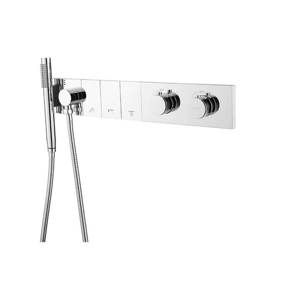 Душевая система для душа с термостатом Boheme ZODIAC 133-SYS-CR (со скрытой частью) - фото 