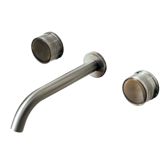 Смеситель для раковины настенный Boheme Prestige 152-2-GM-PR, графит - фото 