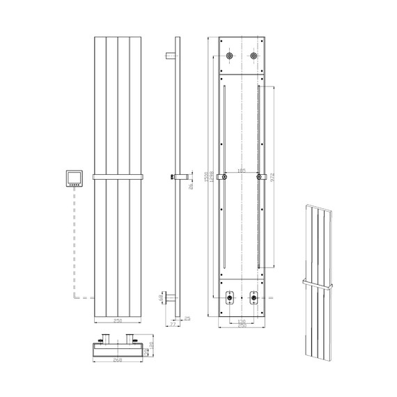 Полотенцесушитель электрический Boheme FLAT П4 1500x250 мм 725-MW, белый - фото 3