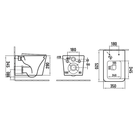 Унитаз подвесной безободковый Boheme Zen 967-SET-A с тонкой крышкой микролифт, ANTRACITE - фото 2
