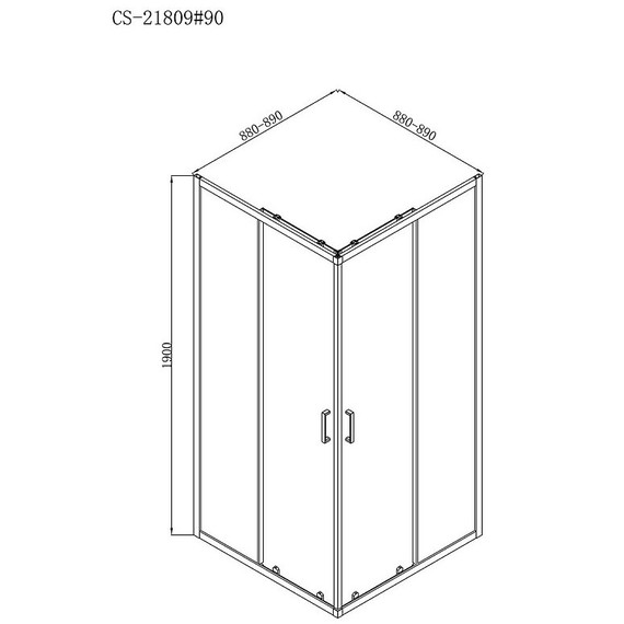 Душевое ограждение Loranto Neo 90x90 см CS-21809-90, хром/прозрачное - фото 3