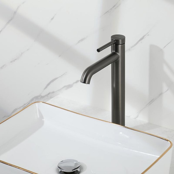 Смеситель для раковины высокий Gappo G06-9 G1006-29, оружейная сталь, Цвет производителя: оружейная сталь - фото 3