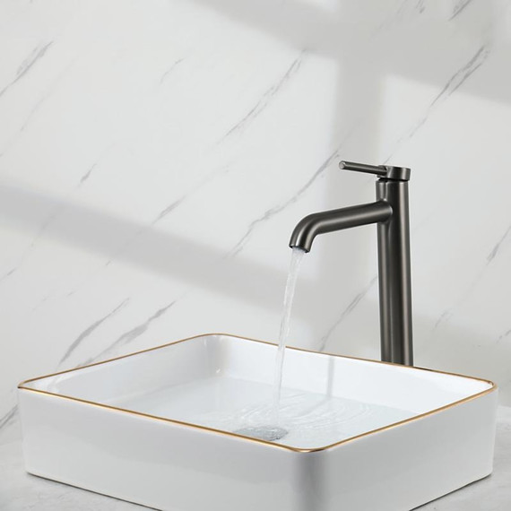 Смеситель для раковины высокий Gappo G06-9 G1006-29, оружейная сталь, Цвет производителя: оружейная сталь - фото 7