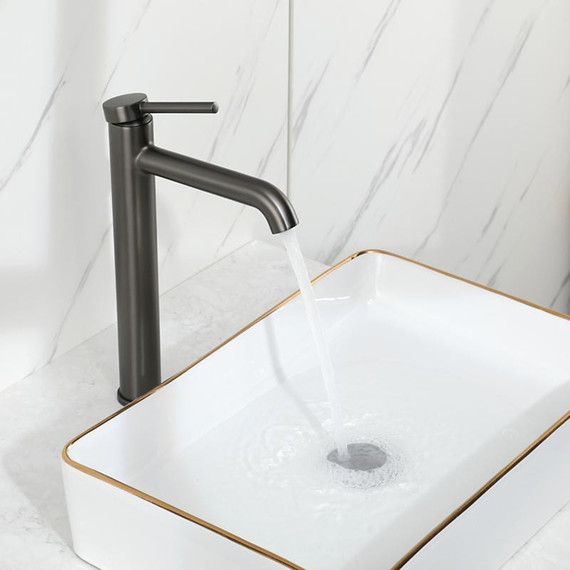 Смеситель для раковины высокий Gappo G06-9 G1006-29, оружейная сталь, Цвет производителя: оружейная сталь - фото 9