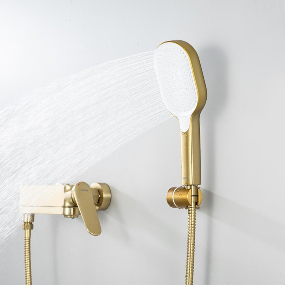 Смеситель для ванны с выдвижным изливом Gappo G10-3 G3210-3, золото сатин, Цвет производителя: золото сатин - фото 11