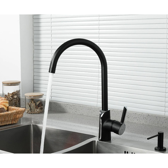 Смеситель для кухни Gappo G4003-6, черный/хром - фото 3