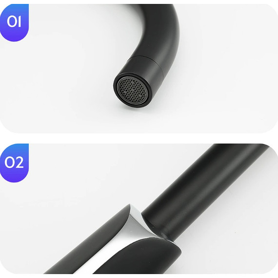 Смеситель для кухни Gappo G4003-6, черный/хром - фото 5