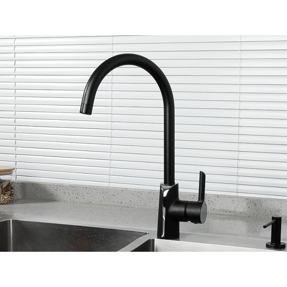 Смеситель для кухни Gappo G4003-6, черный/хром - фото 2