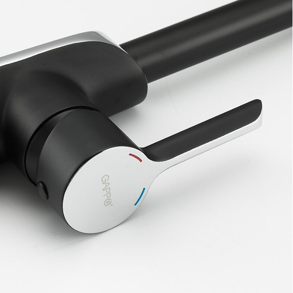 Смеситель для кухни Gappo G4003-6, черный/хром - фото 4