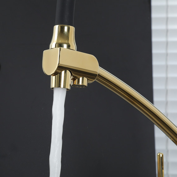 Смеситель для кухни Gappo G4398-13, золото/черный - фото 6