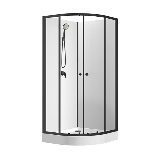 Душевая кабина Loranto Neo 100х100 см CS-21800-100, чёрный/прозрачное - фото 