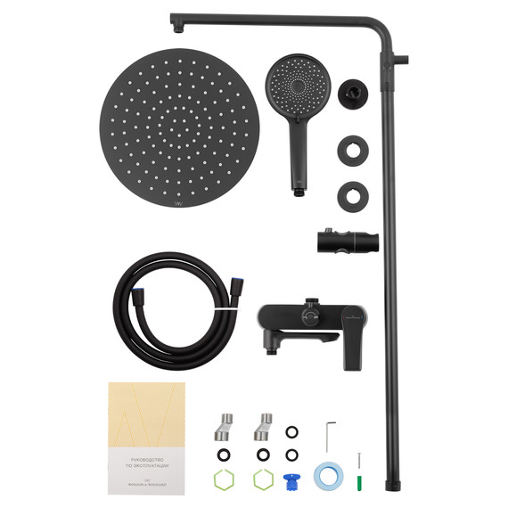 Душевая стойка Wonzon & Woghand Brilliant WW-88047079-MB, чёрный матовый - фото 7