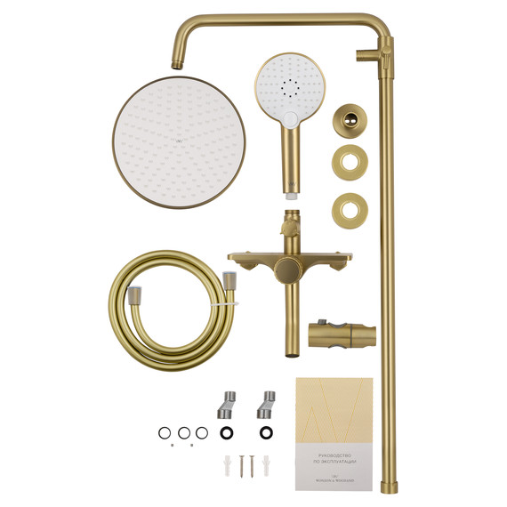 Душевая стойка Wonzon & Woghand Click WW-N3S962-BG, золото брашированное - фото 6