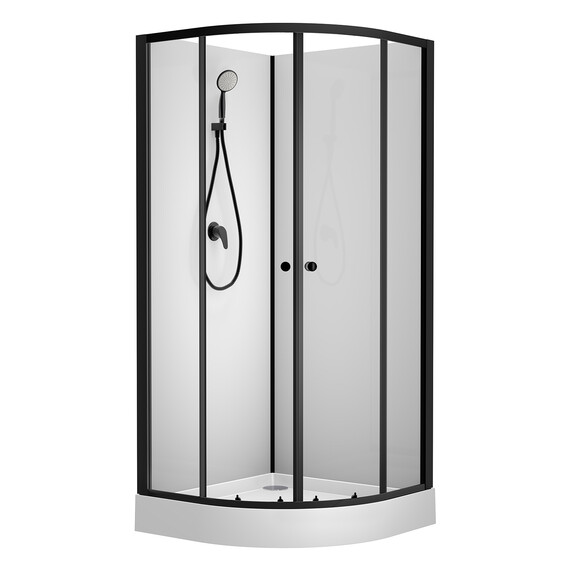 Душевая кабина Loranto Neo 100х100 см CS-21800-100, чёрный/прозрачное - фото 