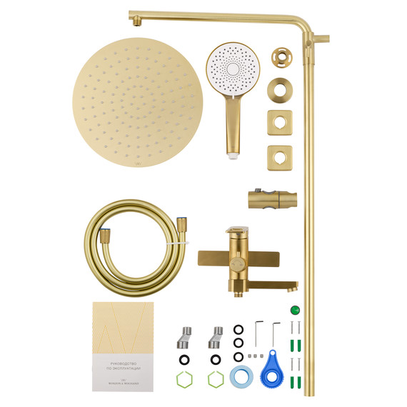 Душевая стойка Wonzon & Woghand Frame WW-88739010-BG, золото брашированное - фото 7