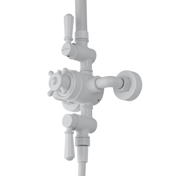 Душевая стойка с термостатом Wonzon & Woghand Retro WW-B3041-MW, белый матовый - фото 4