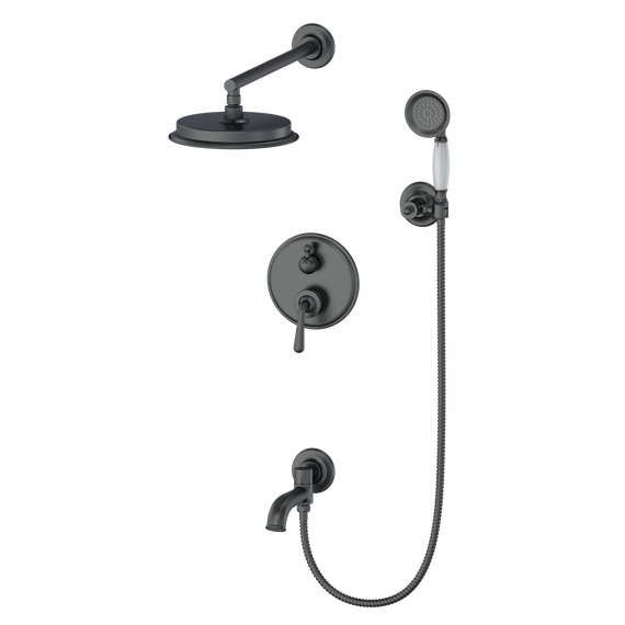 Душевая система для ванны Wonzon & Woghand Steam WW-88939008-BGM, тёмный графит брашированный - фото 