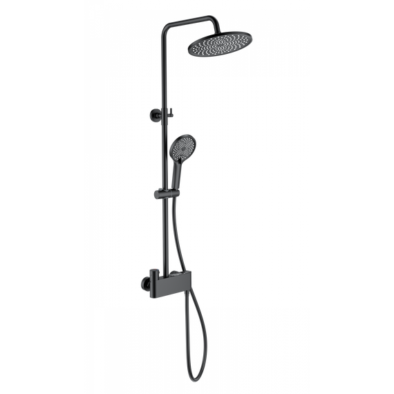 Душевая стойка с термостатом Wonzon & Woghand Muse WW-B3110-MB, чёрный матовый - фото 