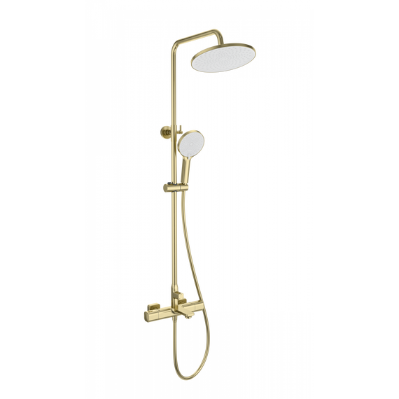 Душевая стойка с термостатом Wonzon & Woghand Solid WW-C3011-A-BG, золото брашированное - фото 