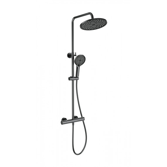 Душевая стойка с термостатом Wonzon & Woghand Inn WW-B3013-T1-BGG, тёмный графит брашированный - фото 