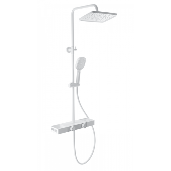 Душевая стойка с термостатом Wonzon & Woghand Shelf WW-B3552-MW, белый матовый - фото 