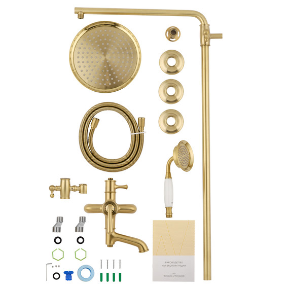 Душевая стойка Wonzon & Woghand Steam WW-88739008-BG, золото брашированное - фото 7