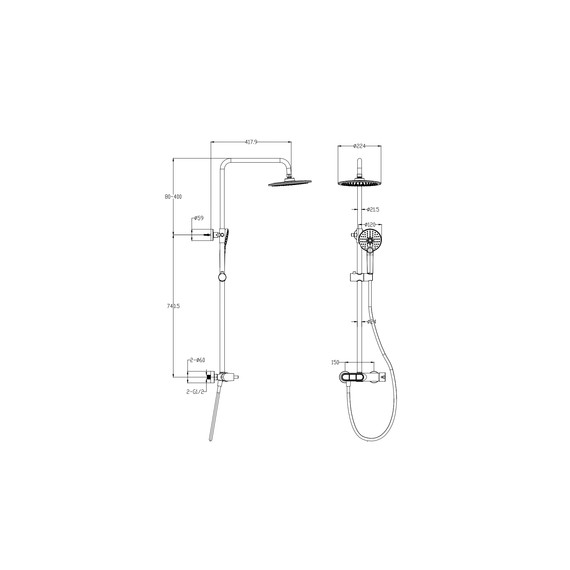 Душевая стойка Wonzon & Woghand Muse WW-A30653-MW, белый матовый - фото 2
