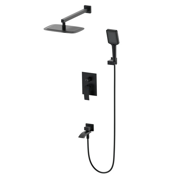 Душевая система для ванны Wonzon & Woghand Fit WW-88939009A-MB, чёрный матовый - фото 