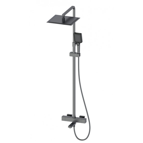 Душевая стойка с термостатом Wonzon & Woghand WW-88739901-BGM, тёмный графит брашированный - фото 